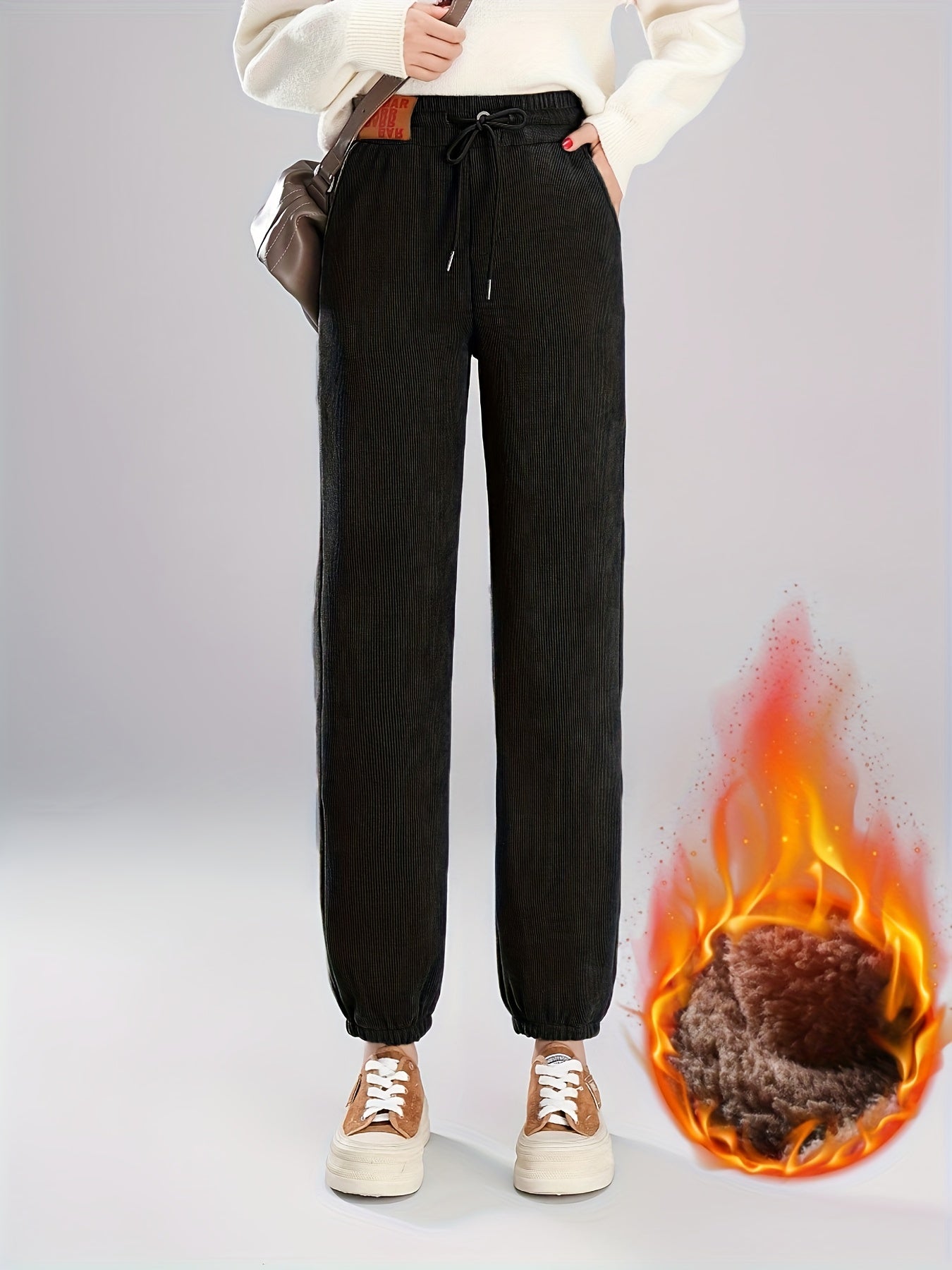 Catriona™ | Pantalon de jogging côtelé doublé polaire