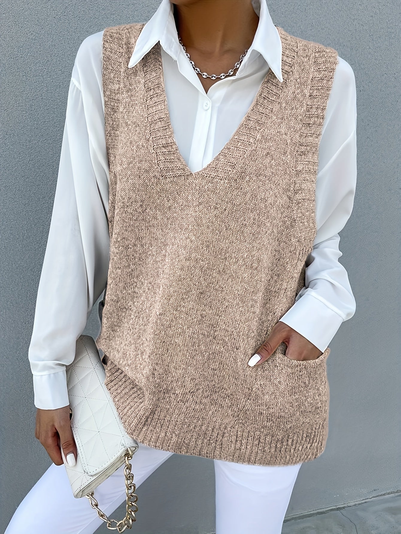 Melissa™ | Pull à Col V Doublé en Polaire