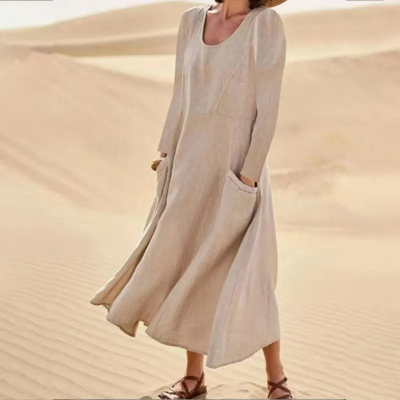 Donin™ | Robe Longue En Coton et  Lin