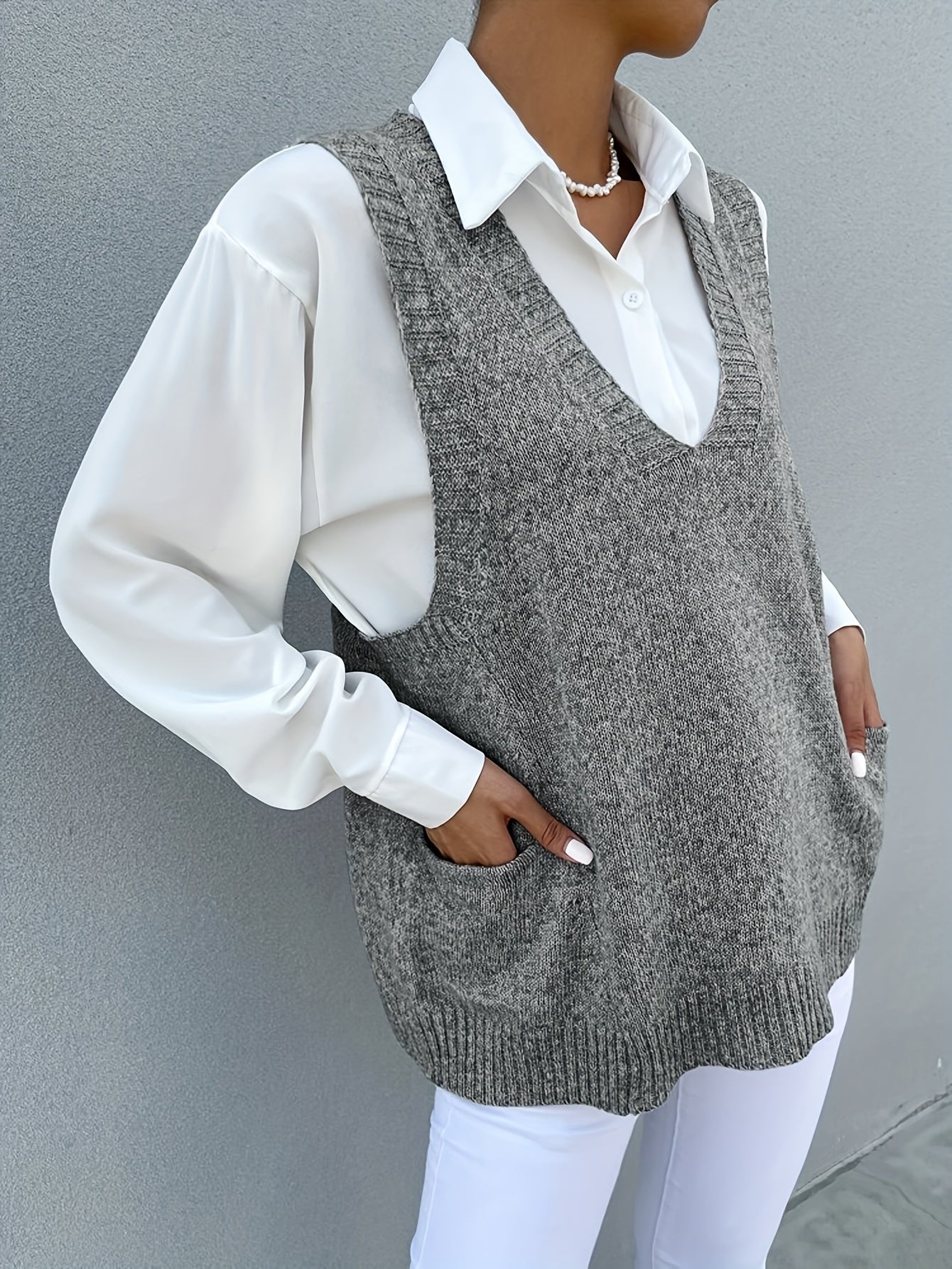 Melissa™ | Pull à Col V Doublé en Polaire