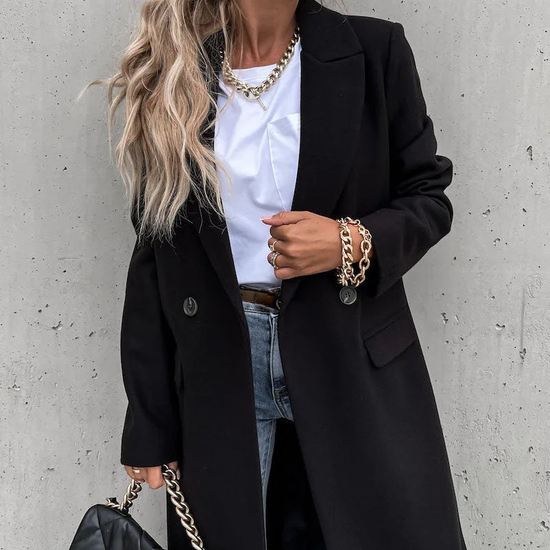 Margot™ | Manteau long croisé façon tailleur