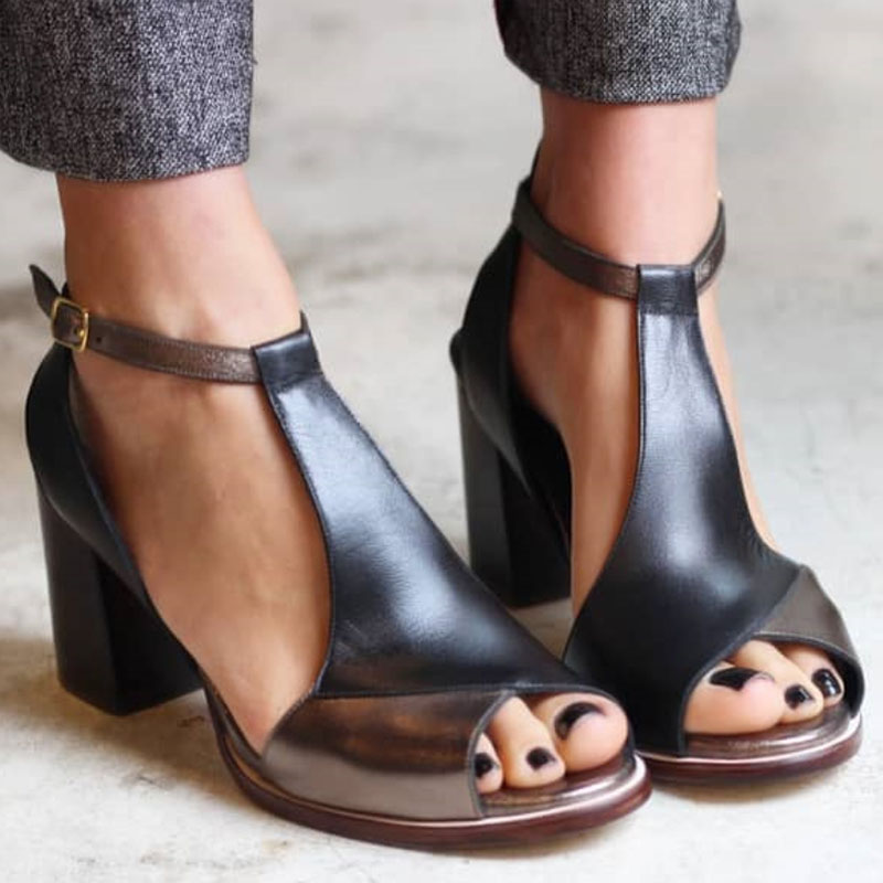 Nadaria™ | Sandales Élégantes à Talon Patchwork