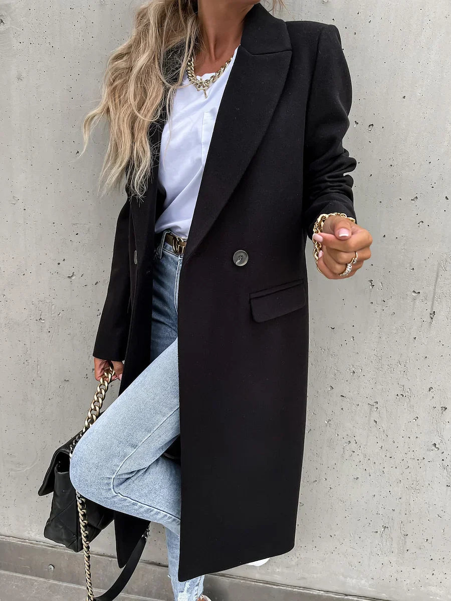 Margot™ | Manteau long croisé façon tailleur