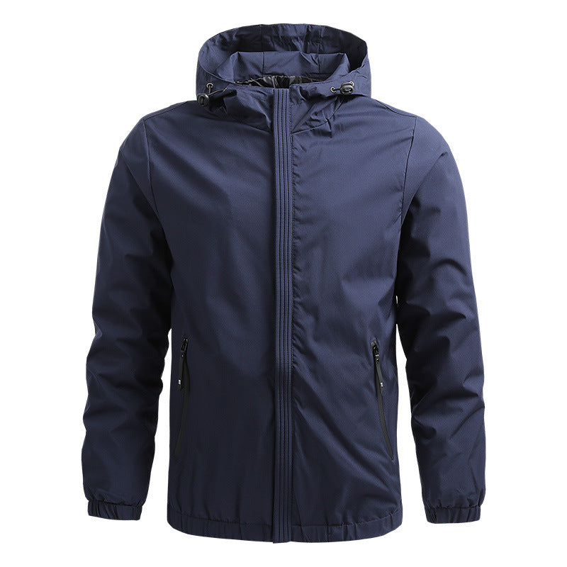 Fabio™ | Veste coupe-vent imperméable à capuche avec zip contrasté