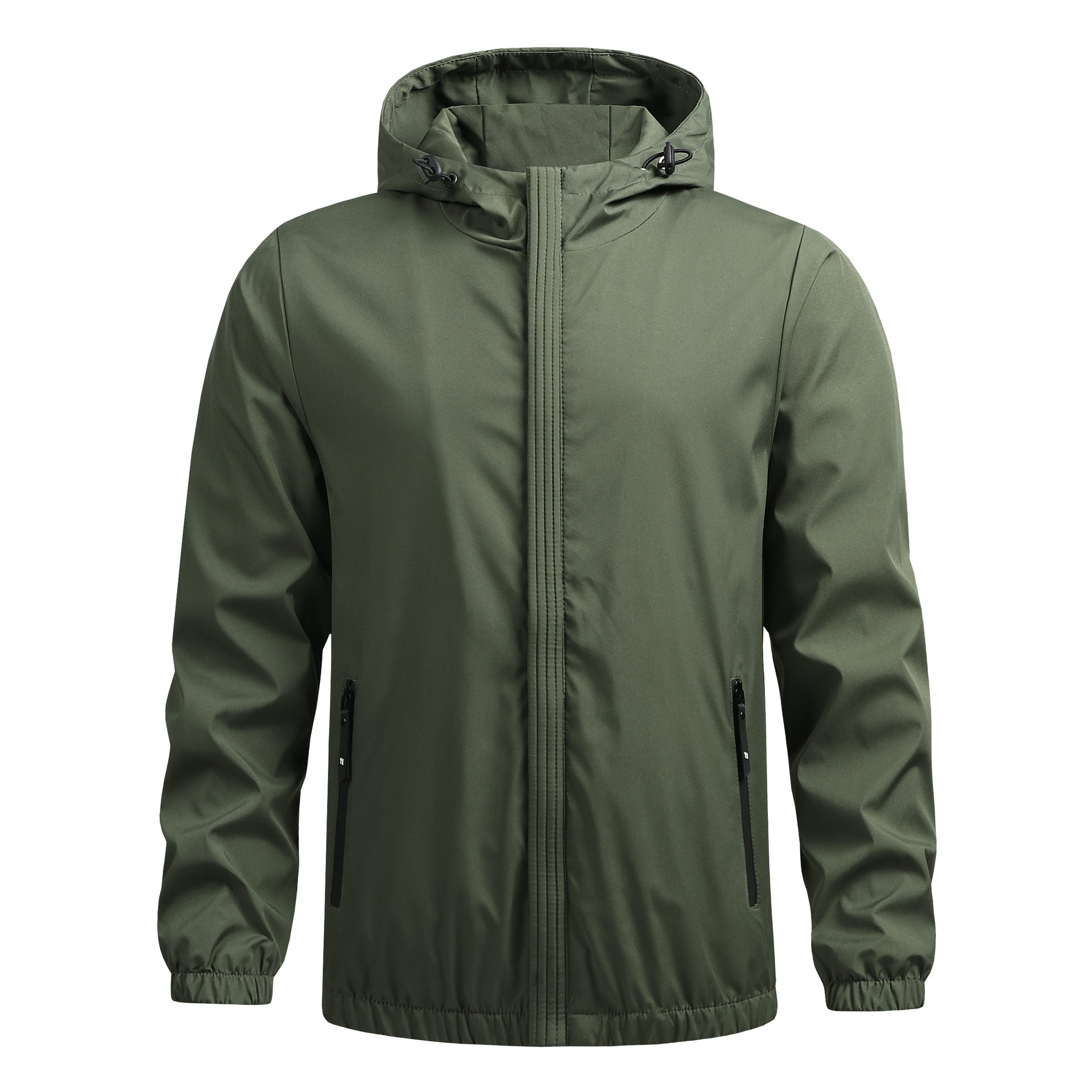 Fabio™ | Veste coupe-vent imperméable à capuche avec zip contrasté