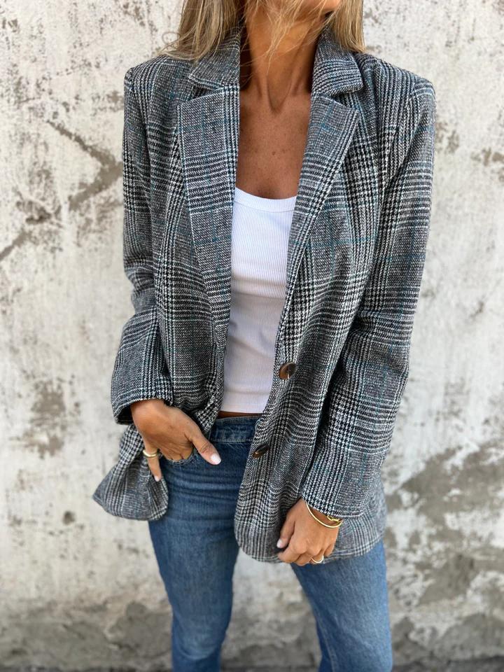 Sarah™ | Blazer à carreaux élégant