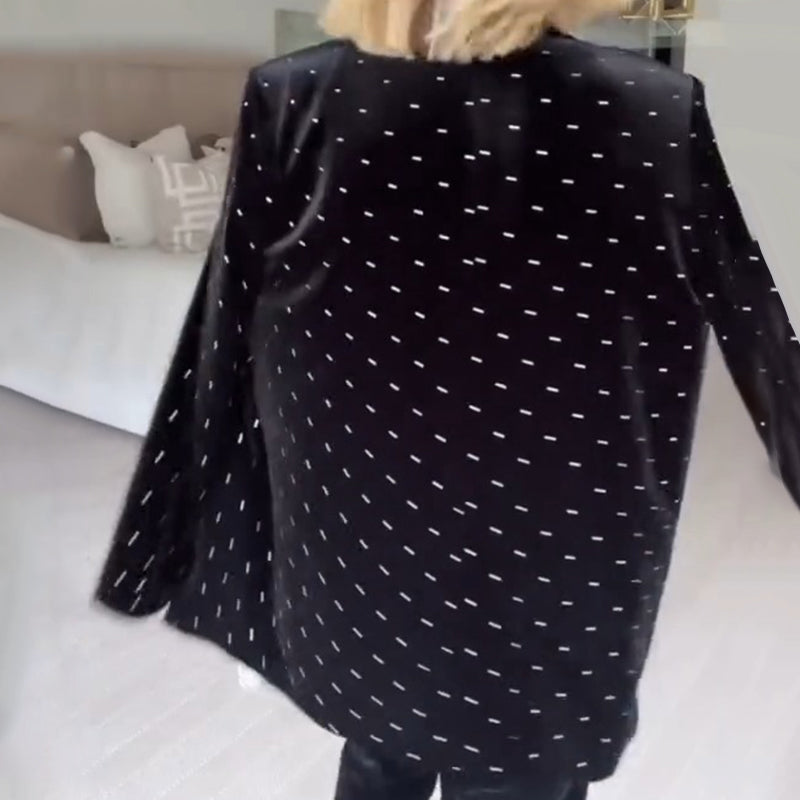 Bonnie™ | Blazer Chic en Coton avec Strass